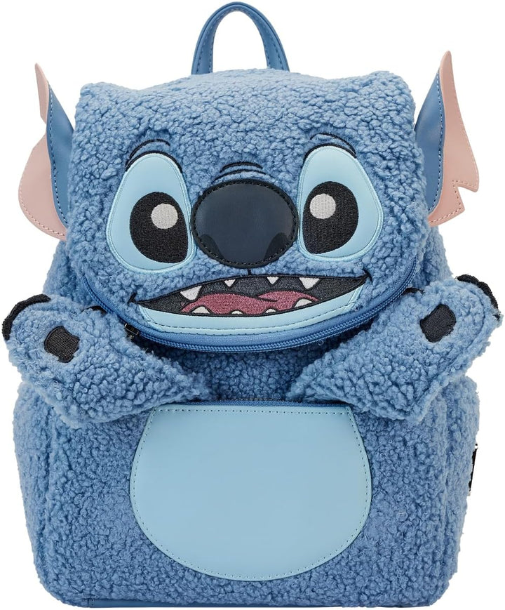 Loungefly Disney Stitch Plush Sherpa Double Strap Shoulder Bag, Mehrfarbig/Meereswellen (Ocean Tides