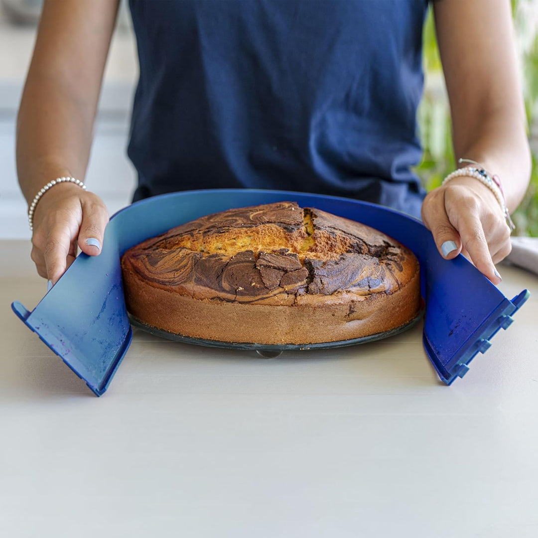 coox Springform mit Glas-Servierplatte und Glasfüssen Ø 26 cm in Blau - Perfektes Backen und Servier