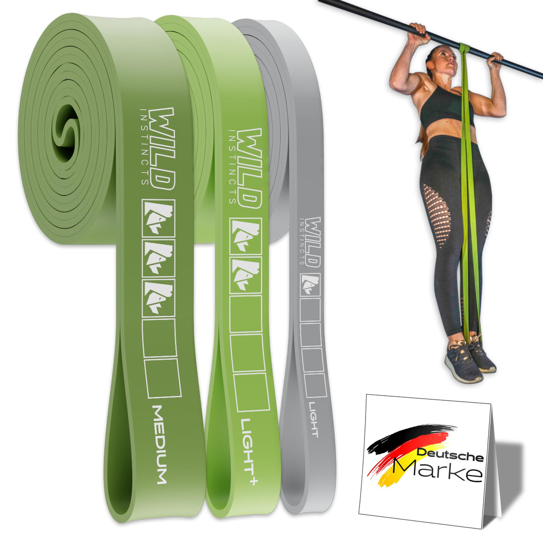 Wild Instincts Premium Widerstandsbänder Krafttraining/Pull Up Band für Klimmzüge, Fitnessbänder Set