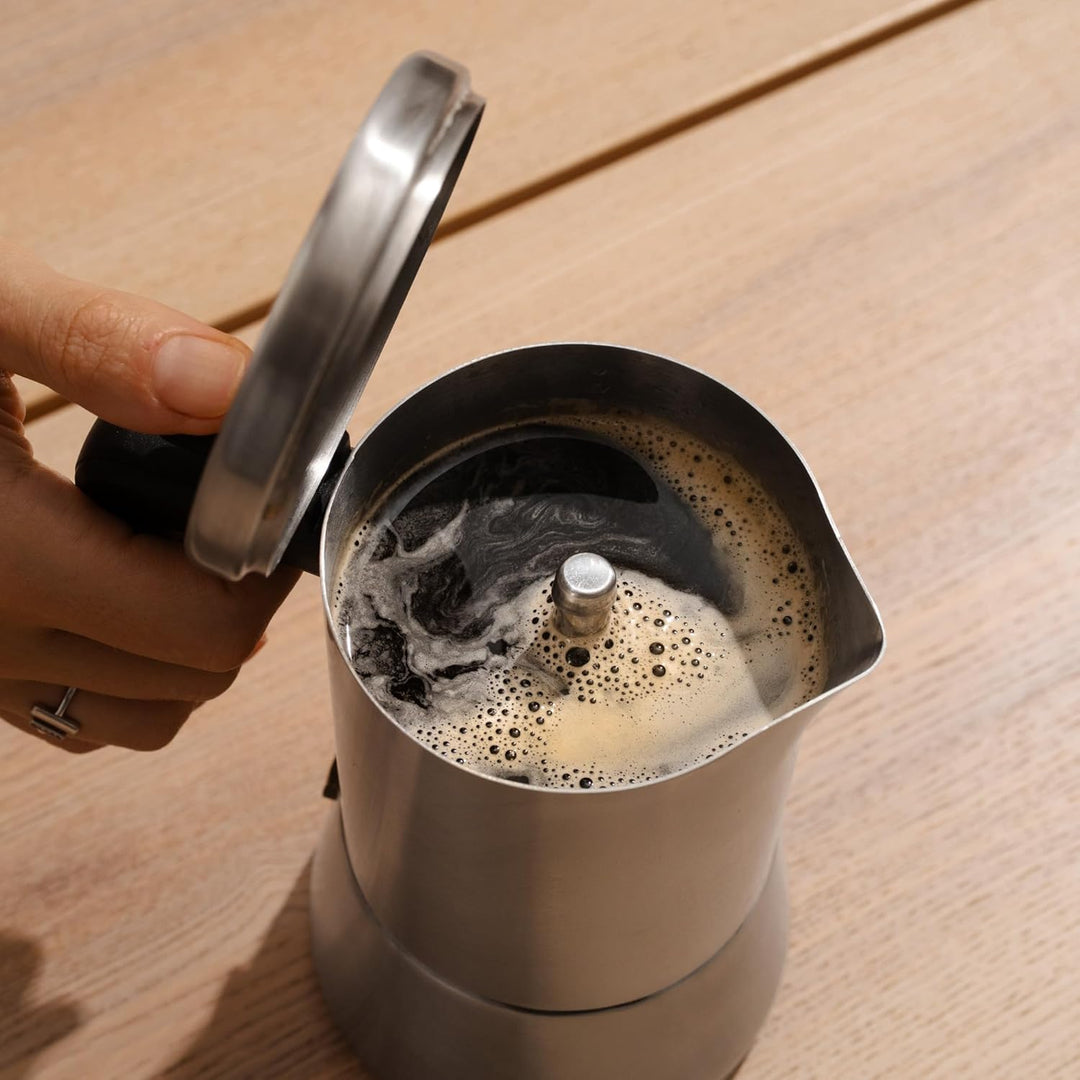 SILBERTHAL Espressokocher Edelstahl 200 ml - 4 Tassen - Induktionsgeeignet – Kaffeekocher für jeden