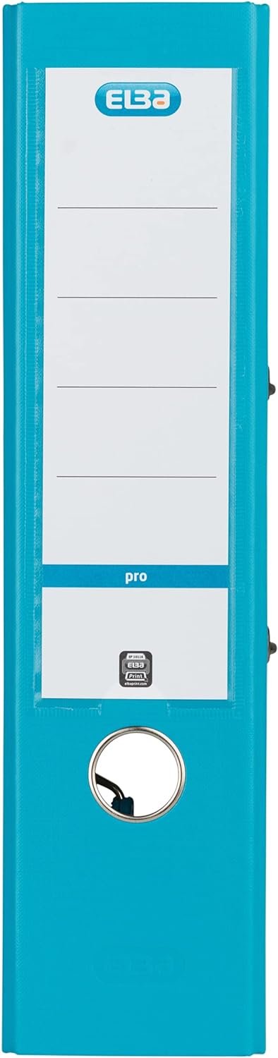 Elba Ordner A4, Smart Pro, 8 cm breit, Kunststoff aussen, türkis, 10 Stück türkis A4, breit, türkis