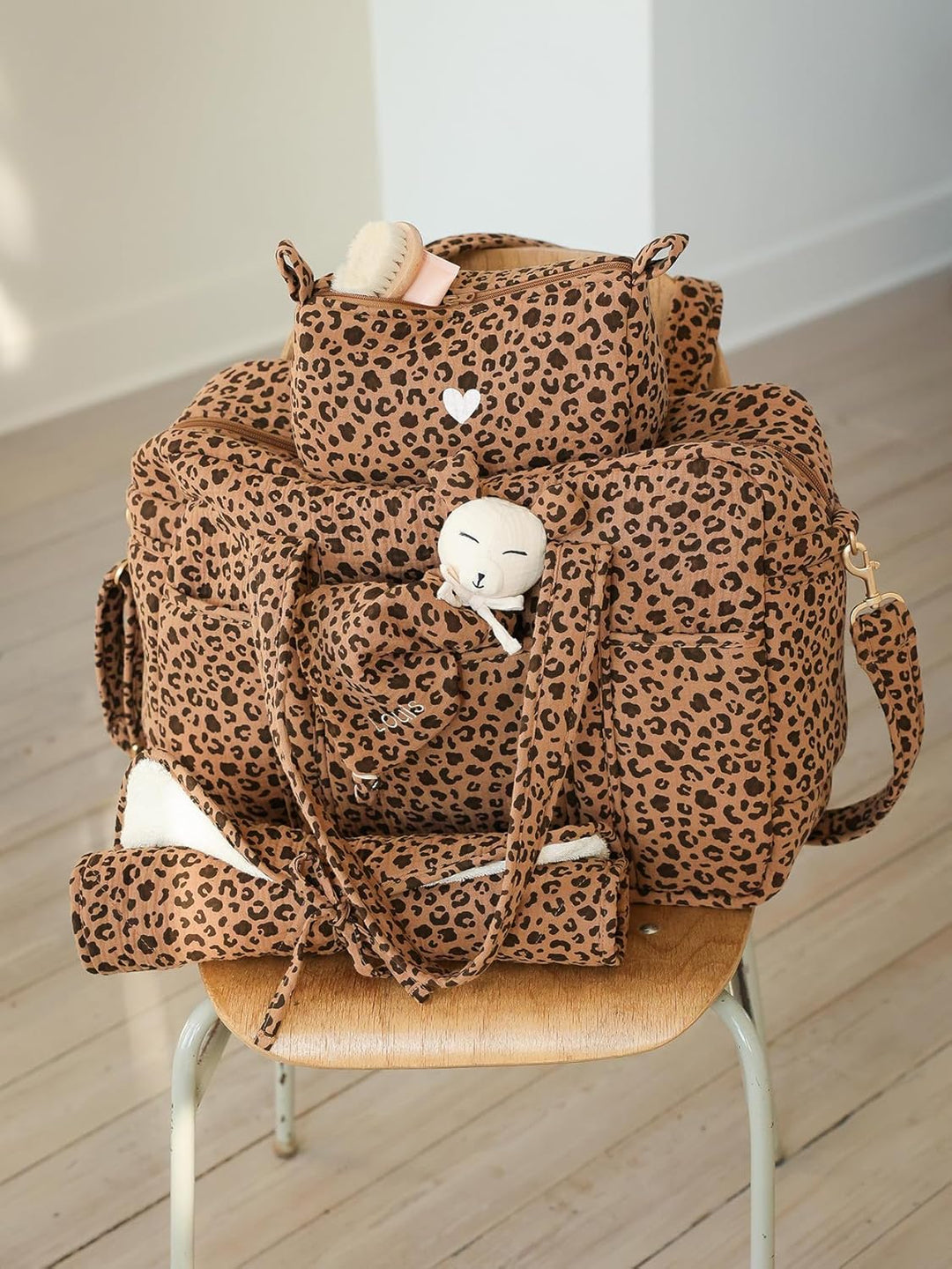 ENVIE DE FRAISE Wickeltasche, 24 oder 48 Stunden, Leopardenmuster, Beige, TU, Beige