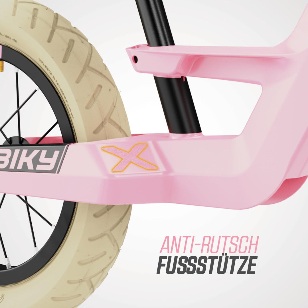 BERG Biky Retro Green Laufrad, 12'' Kinderfahrrad, Für Kinder von 2 bis 5 Jahre, Retro Grün Pink, Pi