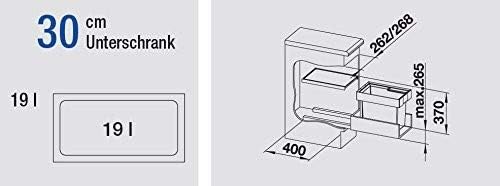 BLANCO Flexon II 30/1, Abfallsystem für die Mülltrennung in der Küche, mit einem Mülleimer (19 l), z