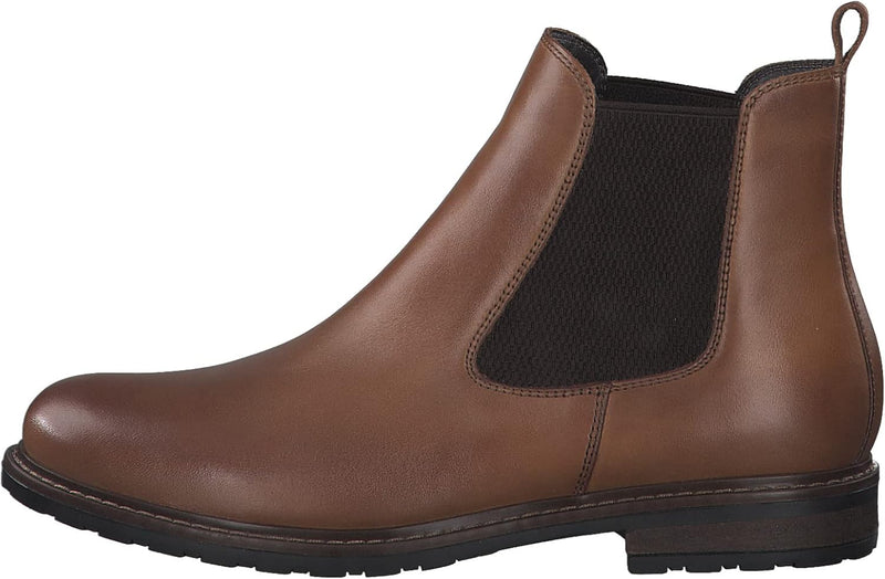 Tamaris Damen Stiefeletten, Frauen Chelsea Boots,Comfort Lining,TOUCHit-Fussbett 37.5 EU Braunes Nus