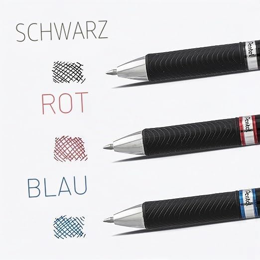 Pentel BLP77-CX EnerGel Xm Dokument mit Druckmechanik Wasserfeste, 12 Stück, blau 12 blau, 12 blau