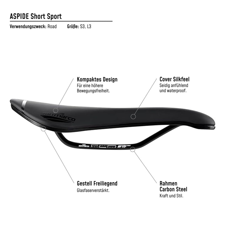 Selle San Marco Herren Aspide Sattel L Schwarz, L Schwarz