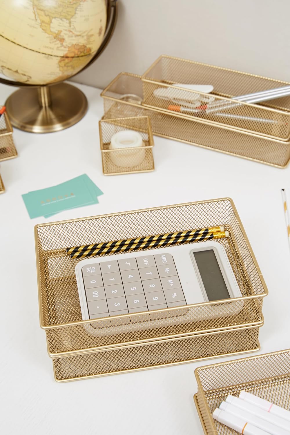 Annova Netz-Schubladenschrank und Regal, Organizer, Aufbewahrungskorb, für Schule, Büro, Zubehör, 2