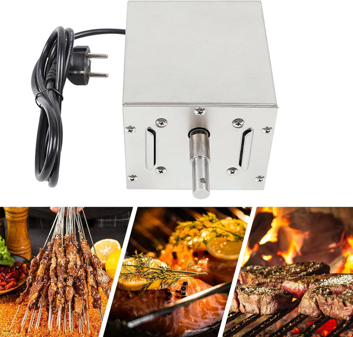 Spanferkelgrillmotor, 80-100kg Grillmotor BBQ-Röster, Grillspiessmotor Rostfreier,Rotisserie Roaster