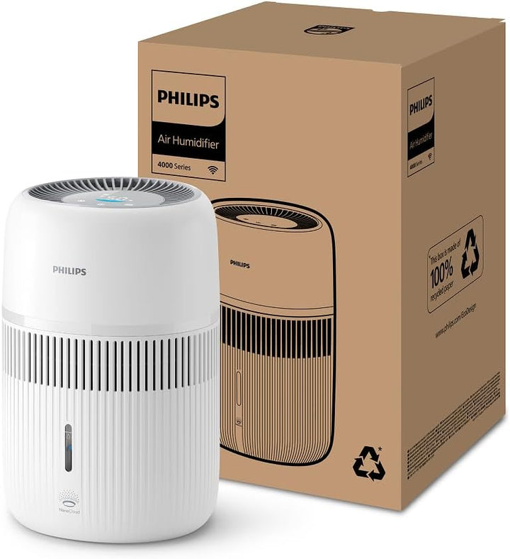 Philips Verdunstungs-Luftbefeuchter Serie 4000, Hygienische Befeuchtung, 99,97% weniger Bakterien, 3