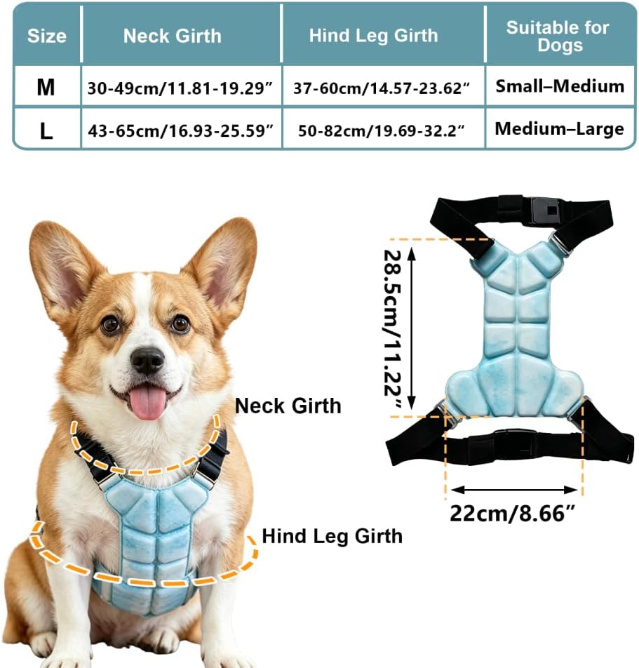 Hundekühlweste PCM Kühlgeschirr, Sommer Kühlmantel für Hunde, Atmungsaktive Kühlkleidung für Outdoor