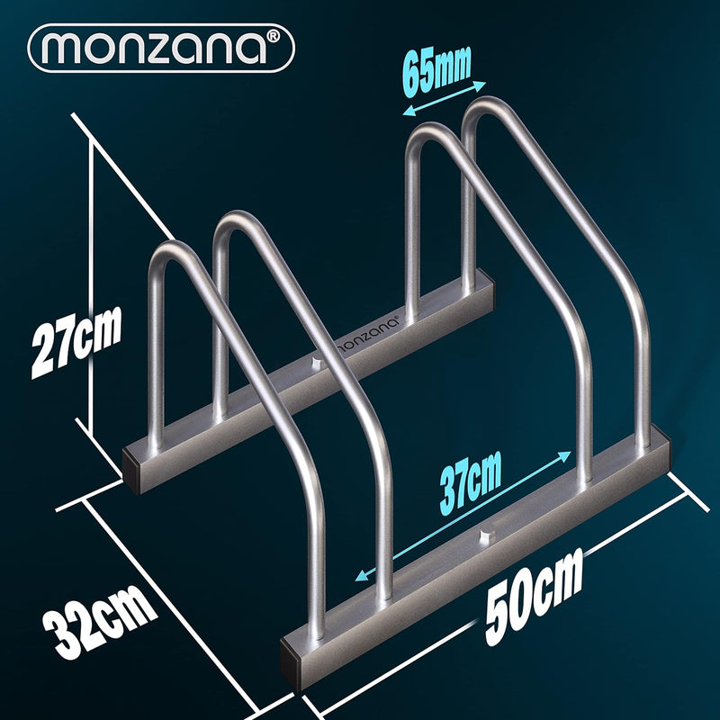 MONZANA® Fahrradständer für 2 Fahrräder 30-65 mm Reifenbreite 37 cm Radabstand Radständer Mehrfachst