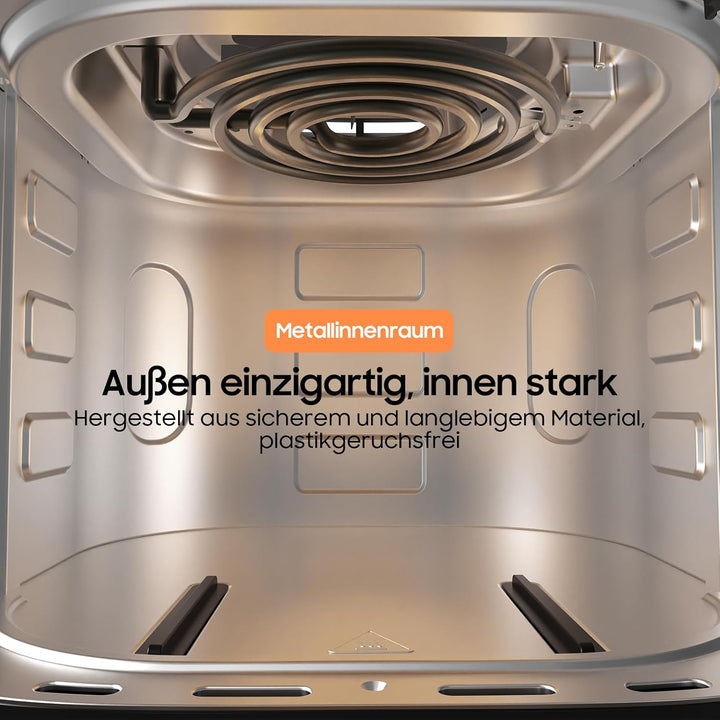 iceagle Heissluftfritteuse 5,5 L XXL Airfryer - Friteuse ohne Öl | Heissluftfriteuse mit 8 verschied