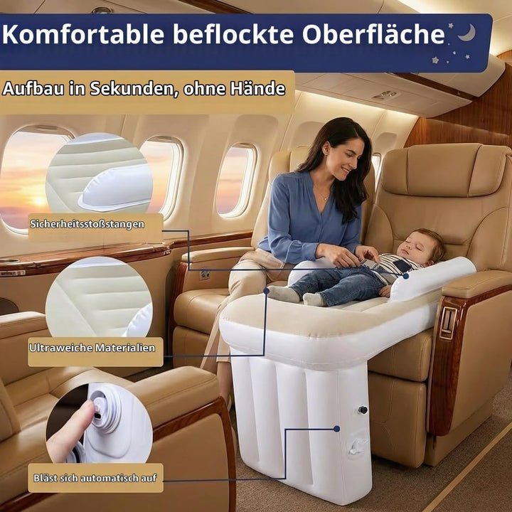 Tragbares Baby Reisebett, Elektrisch Selbstaufblasend, Kompakt &amp; Tragbar, Flugzeugbett für Kleinkind