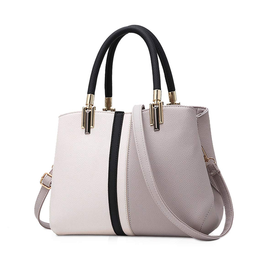 NICOLE & DORIS Damen Handtasche Frauen Schulterbeutel Gestreifte Tasche Modestil Reissverschluss Umh