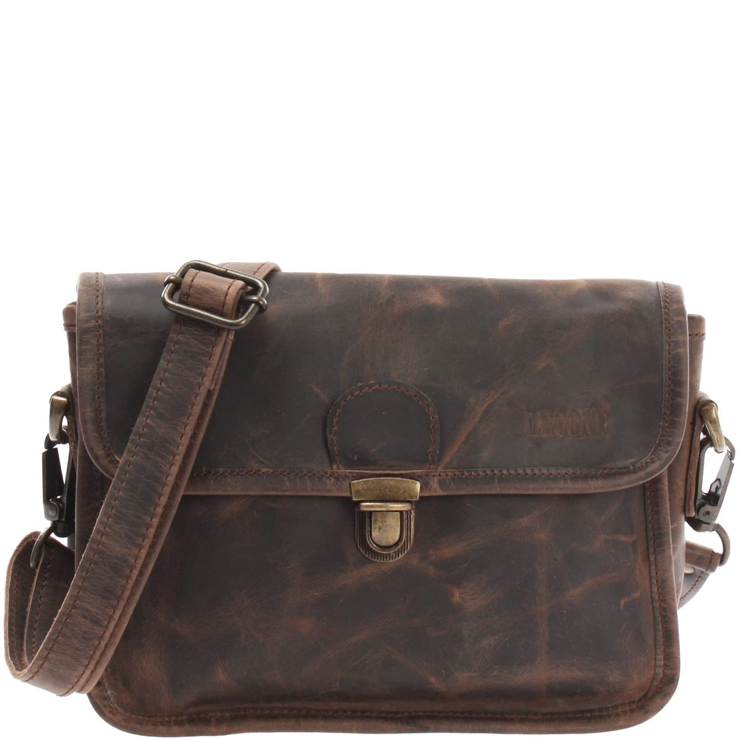 LECONI kleine Schultertasche Umhängetasche Damen Ledertasche Handtasche echtes Rindsleder 26x20x8cm
