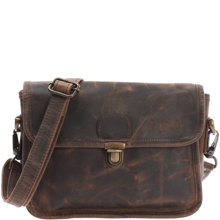 LECONI kleine Schultertasche Umhängetasche Damen Ledertasche Handtasche echtes Rindsleder 26x20x8cm