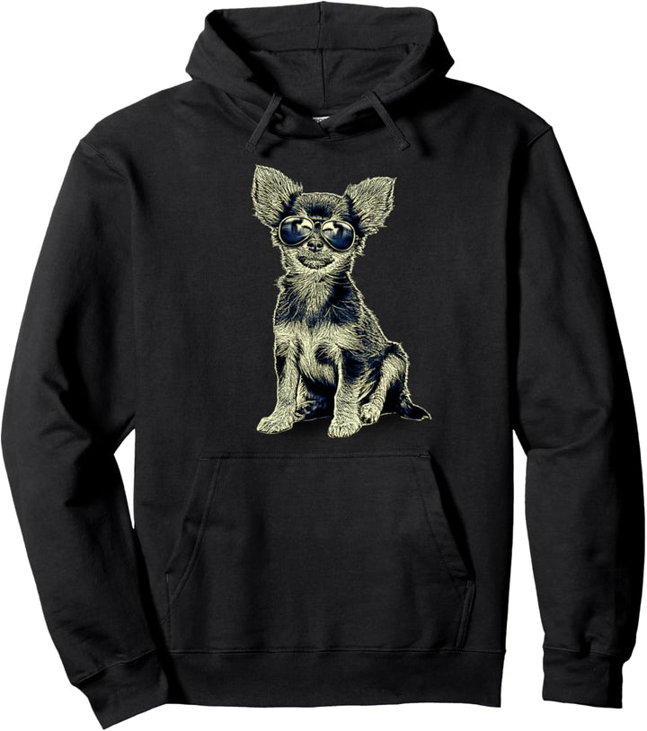 Shirt mit Chihuahua Hund und Sonnenbrille cooles Hundemotiv Pullover Hoodie