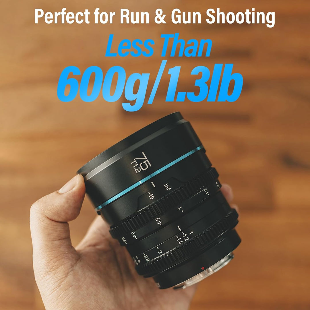 SIRUI Night Walker 75 mm T1.2 S35 Teleobjektiv Cine Objektiv, grosse Blende, manueller Fokus, MS75M-