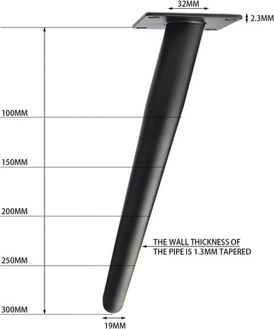 4 Stück Möbelfüsse Eisen Konisch Möbelbeine Schräge Tischbeine Tischbeine Schrankbeine Sofafuss Sock
