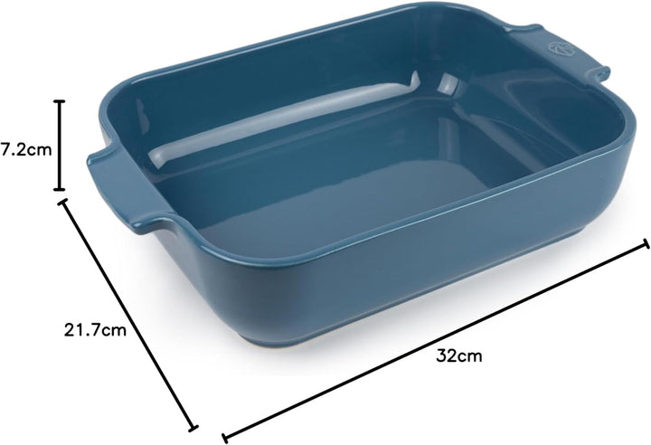 PEUGEOT - Rechteckige Auflaufform aus Keramik - 32 cm x 21,7 cm x 7,2 cm - Fassungsvermögen: 2,7 L -