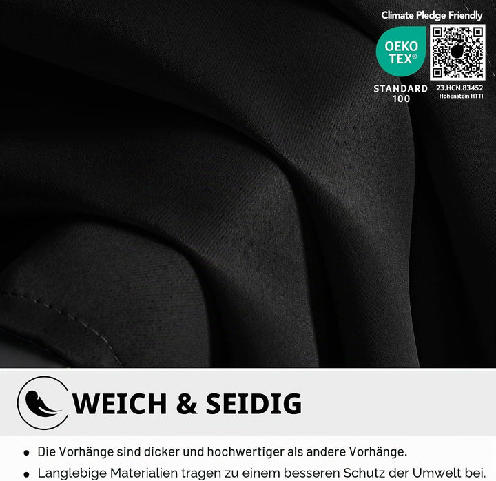 Deconovo Verdunkelungsvorhang Kälteschutz Gardinen Schlafzimmer Kälteschutzvorhang Blickdicht, 138x1