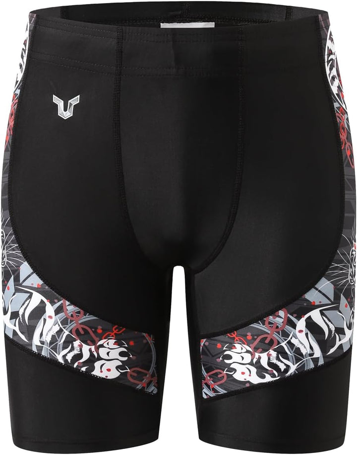 HUGE SPORTS Herren Splice Schwimmhose Kompression Jammer Lang Wilde Serie S Tiger, S Tiger