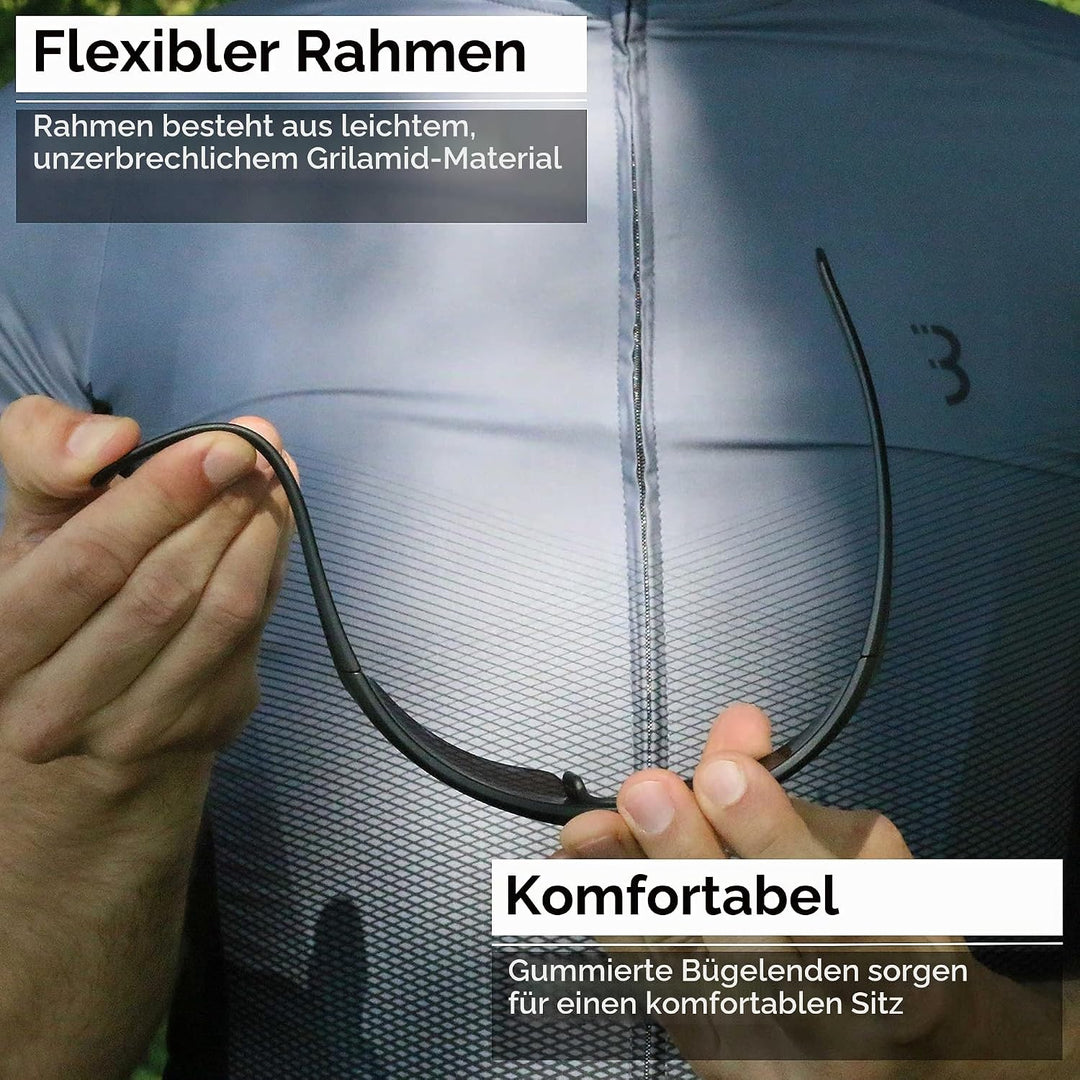 BBB Cycling Sportbrille mit Leseteil für Weitsichtige Sehstärke Sonnbrille mit Photochromatic Gläser