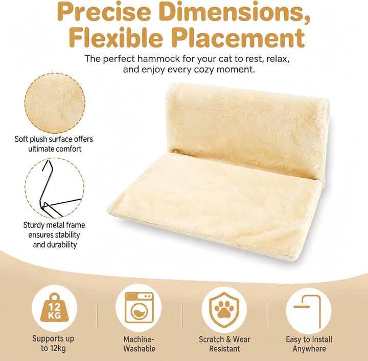 DASIAUTOEM Cat Bed for Heaters,Heizungsliege Katze,für alle Cat(Beige), Beige