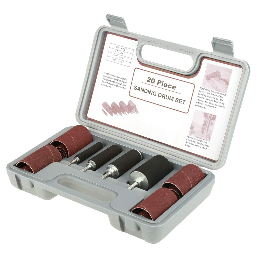 Trommelschleifersatz, 20 STÜCKE Gummi-Schleiftrommelsatz für Heimwerker, Hobbys, Heimwerken, Zimmere