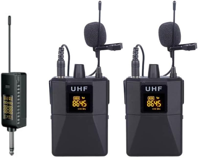 E-Lektron U-2B universal doppel Lavalier Funk-Mikrofon System Set UHF mit Mini Ansteck-Empfänger