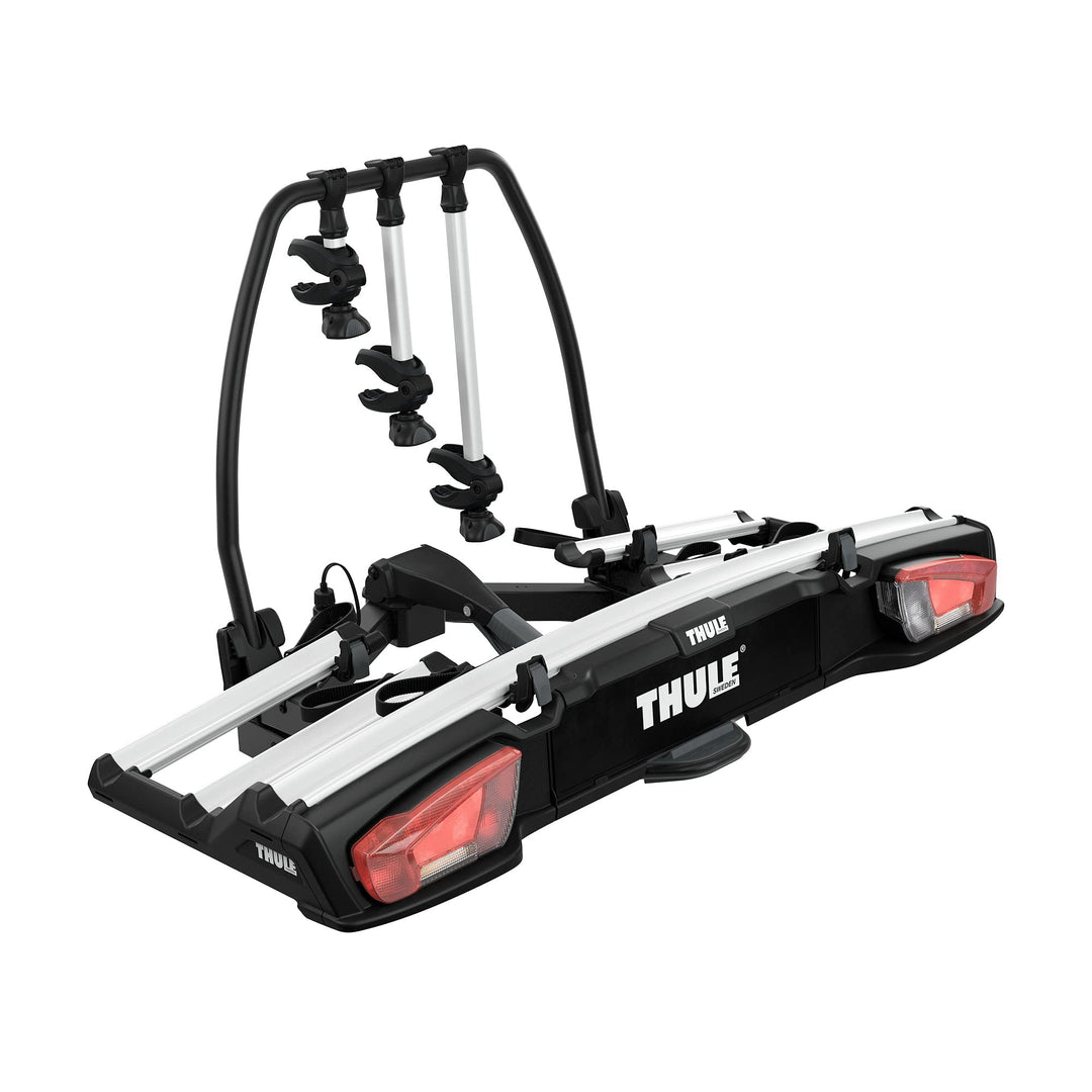 Thule VeloSpace XT 3-Bike Anhängerkupplungs-Fahrradträger schwarz/Aluminium 13 Pin, für E-Bike, Moun