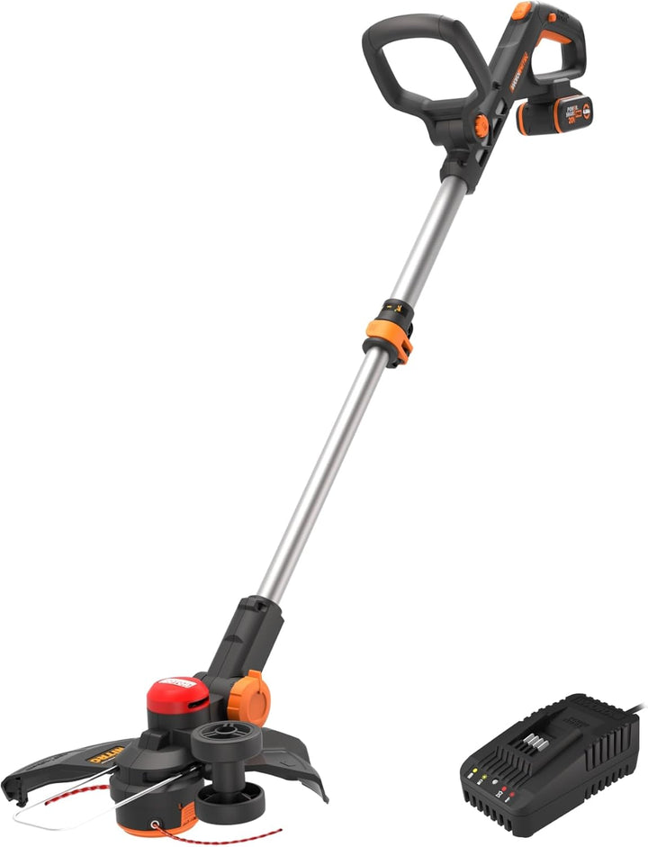 WORX Nitro WG173E Akku Rasentrimmer 20V - leistungsstarker bürstenloser Motor - 33 cm Schnittkreis -