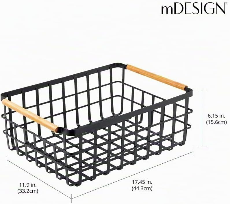 mDesign grosser Allzweckkorb aus Metall – Aufbewahrungskorb für Küche, Vorratskammer etc. – kompakte