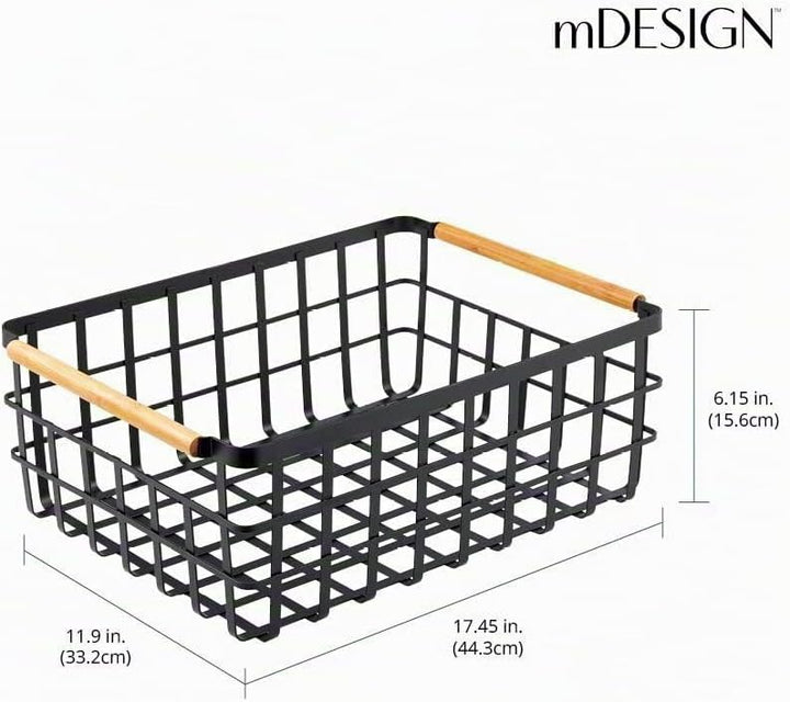 mDesign grosser Allzweckkorb aus Metall – Aufbewahrungskorb für Küche, Vorratskammer etc. – kompakte