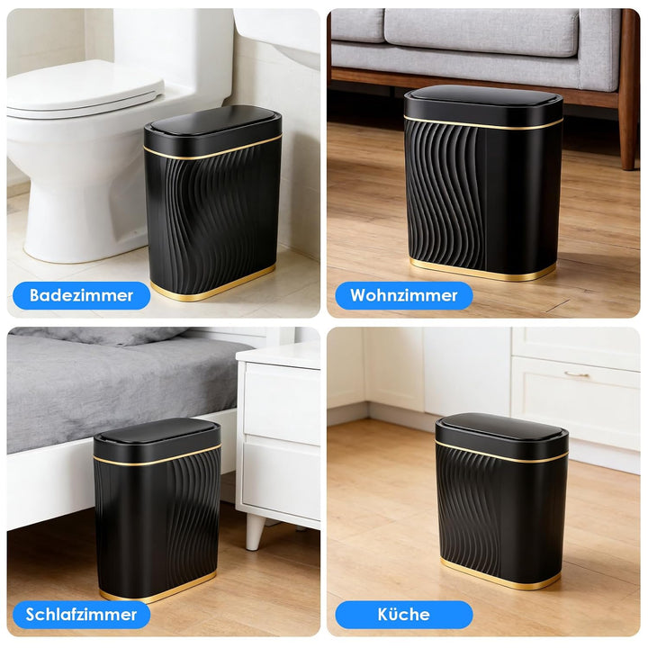Dreamhigh 8L Mülleimer Mit Sensor, Sensor Mülleimer mit Deckel, Elektrischer Mülleimers Luftdichter,