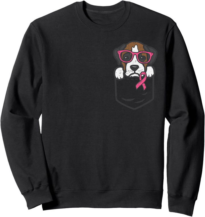 Pocket Boxer Hunde-Bewusstsein für Brustkrebs-Bewusstsein Sweatshirt