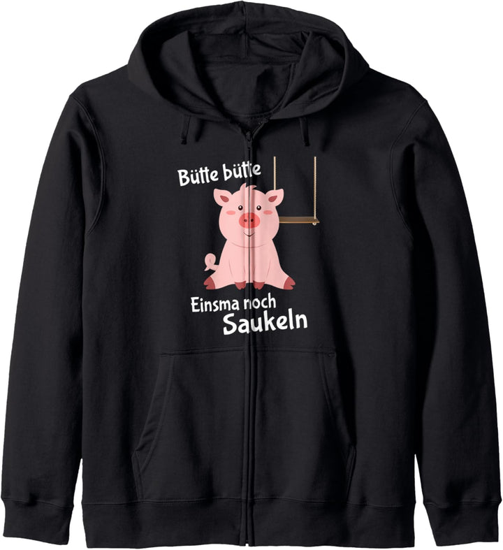Witziges Ferkel Design Einsma noch Saukeln Baby Schweinchen Kapuzenjacke