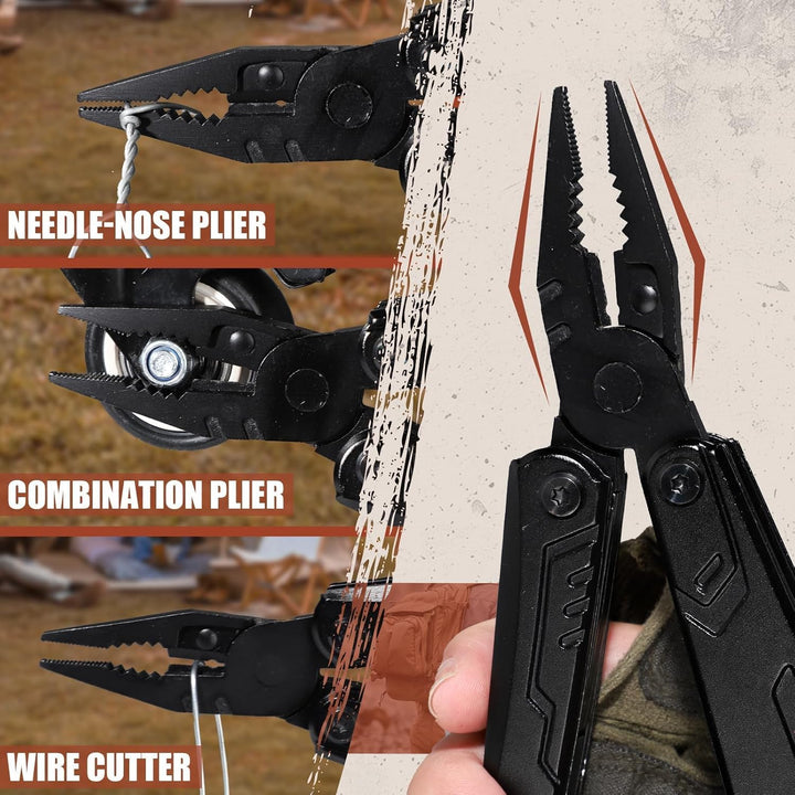 Freelander 21 in 1 Faltbares Multitool Werkzeug - Zange Mit Taschenmesser, Säge, Schraubendreher Bit