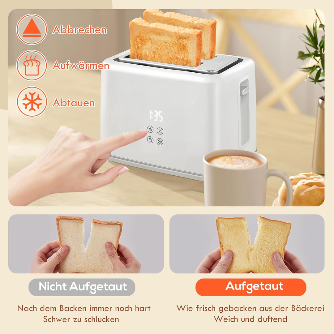 HOMCOM Wasserkocher Toaster Set Edelstahl 1,5L 2200W Wasserkocher automatischer mit Abschaltung 2 Sc