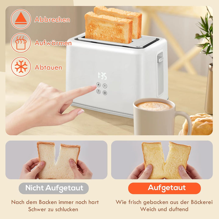 HOMCOM Wasserkocher Toaster Set Edelstahl 1,5L 2200W Wasserkocher automatischer mit Abschaltung 2 Sc