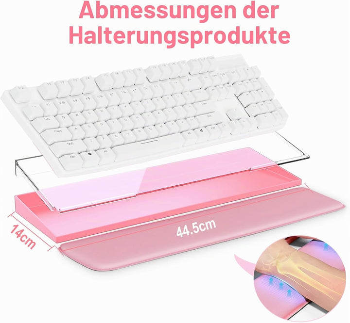 Tastaturablage Aus Durchsichtiges Acryl Geneigter Computer Mit Aufbewahrungsbo, Tastatur Halterung,