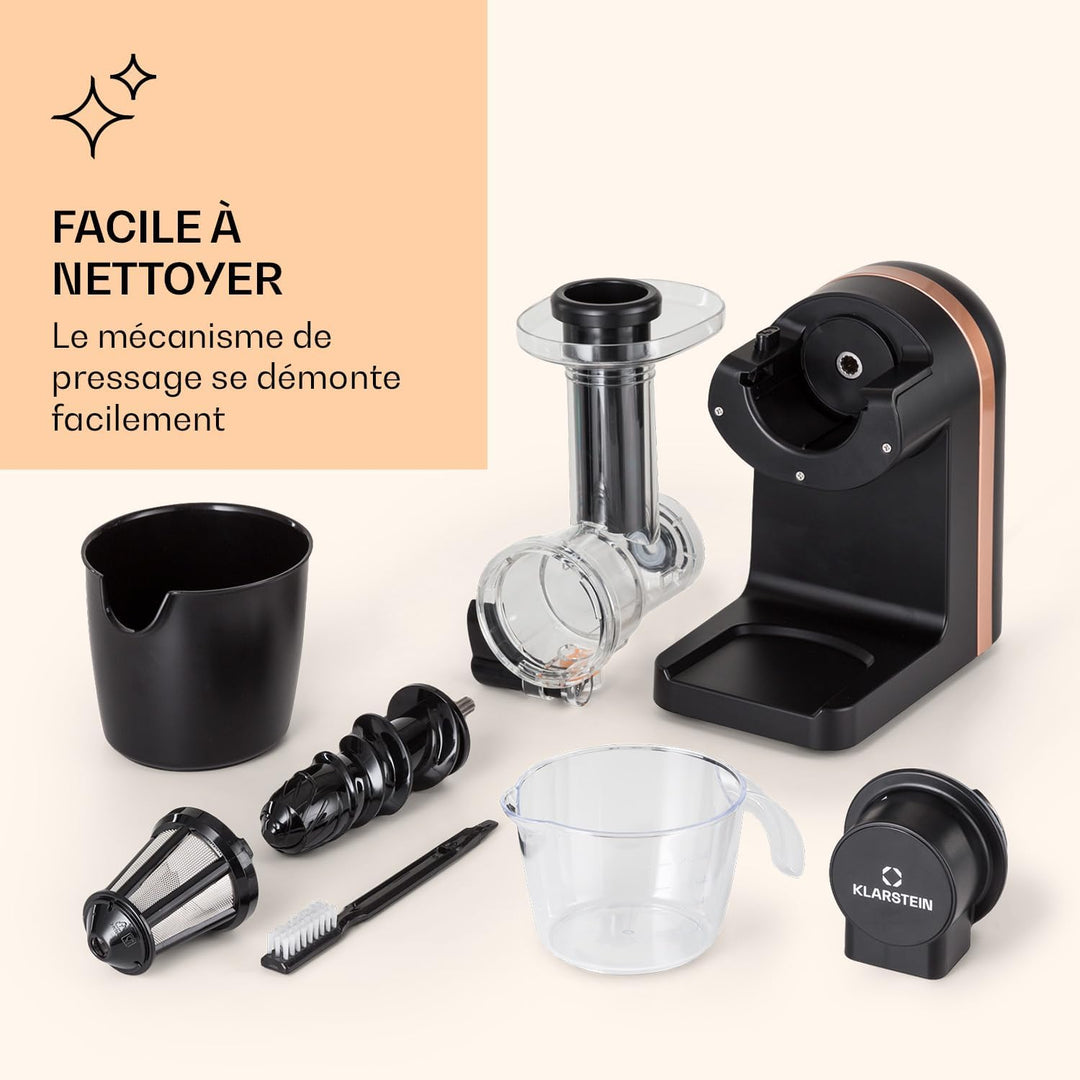 Klarstein Bella Elegance Saftpresse 200 W, Entsafter mit 400 ml, BPA-frei, rutschfester Standfuss, m
