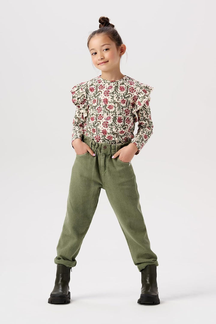 Noppies Mädchen Girls Pants Awenda Relaxed Fit Hose 116 Olivine - P681, 116 Olivine - P681