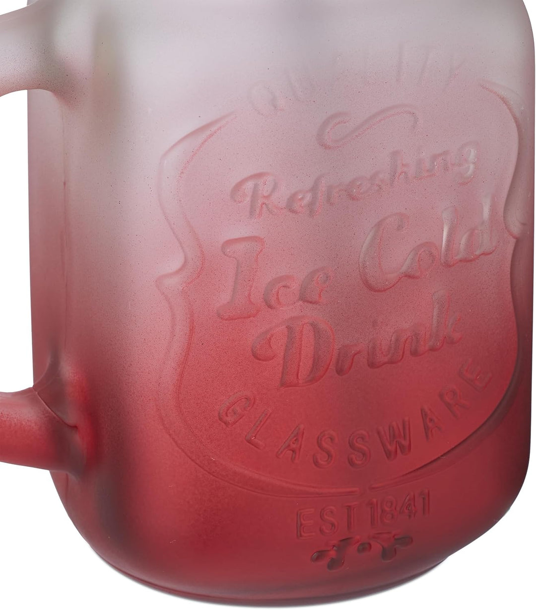Relaxdays Trinkgläser mit Deckel und Strohhalm, 12er Set, 400 ml, Frosted-Optik, Sommergläser mit He