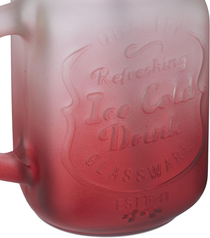 Relaxdays Trinkgläser mit Deckel und Strohhalm, 12er Set, 400 ml, Frosted-Optik, Sommergläser mit He