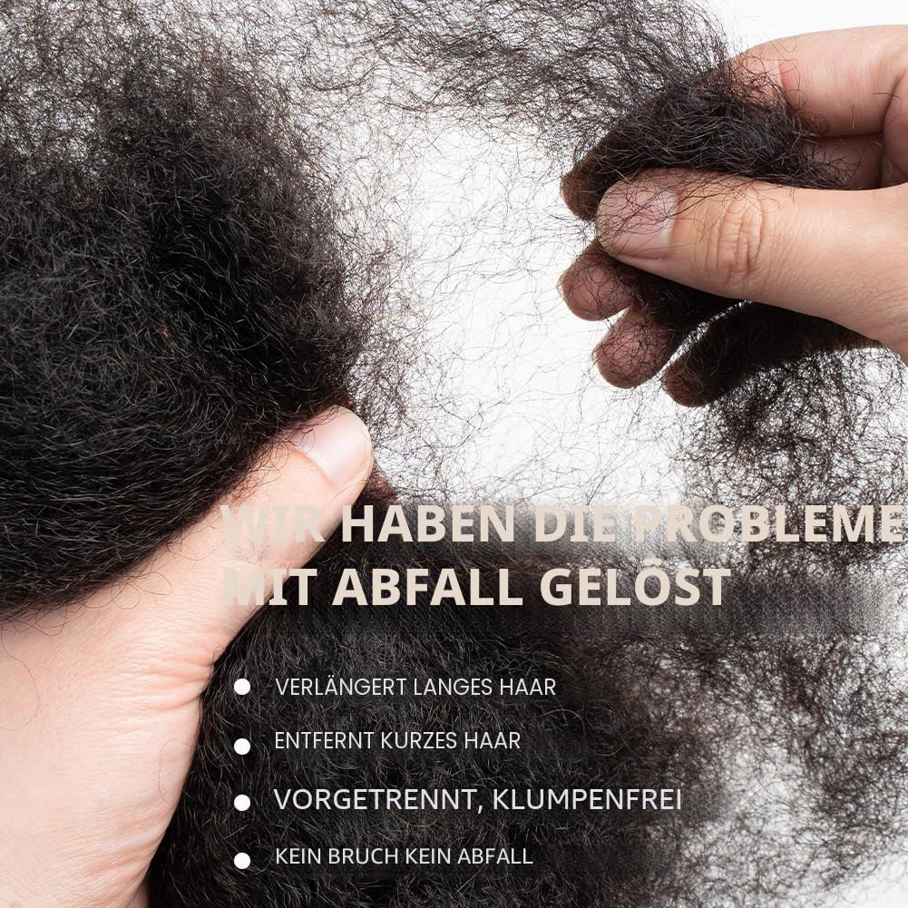 FASHION IDOL Afro Kinkys Bulk Echthaar für Dreadlock Extensions 10 Zoll 1 Packung 50 Gramm natürlich