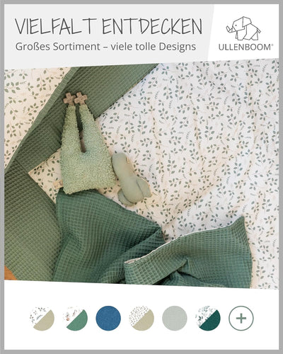 ULLENBOOM ® Babynest & Kuschelnest (55x95 cm) Floral-Grün (Made in EU) - Babynestchen für Neugeboren