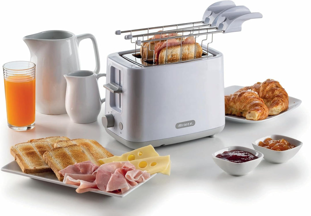 Ariete Breakfast 147 Toaster, Toaster mit 7 Bräunungsstufen, Automatischem Auswurf, Herausnehmbarem