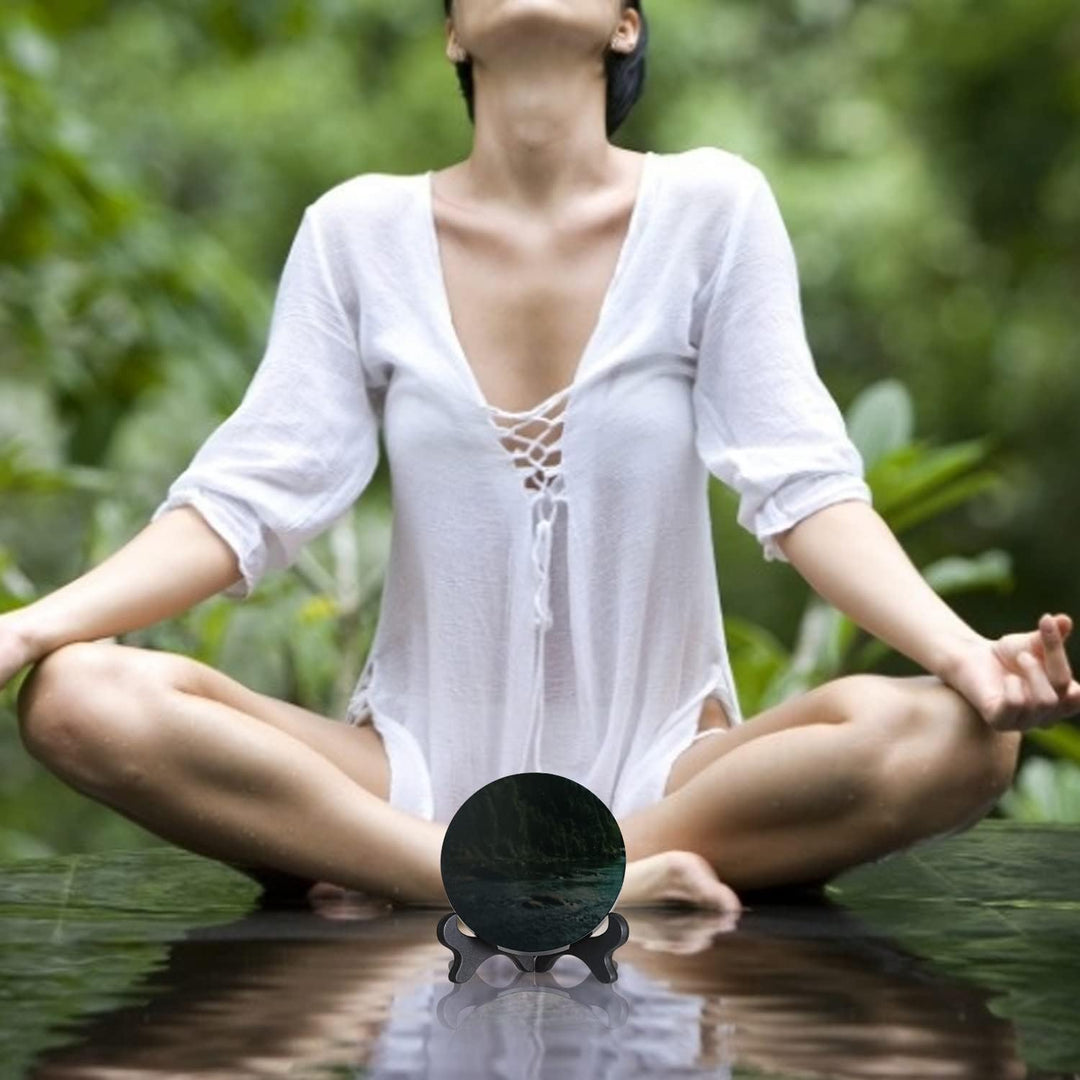 UGZDEA Schwarzer Obsidian Spiegel, Schwarzer Obsidian Wahrsagespiegel Für Heimdekoration-Yoga Medita